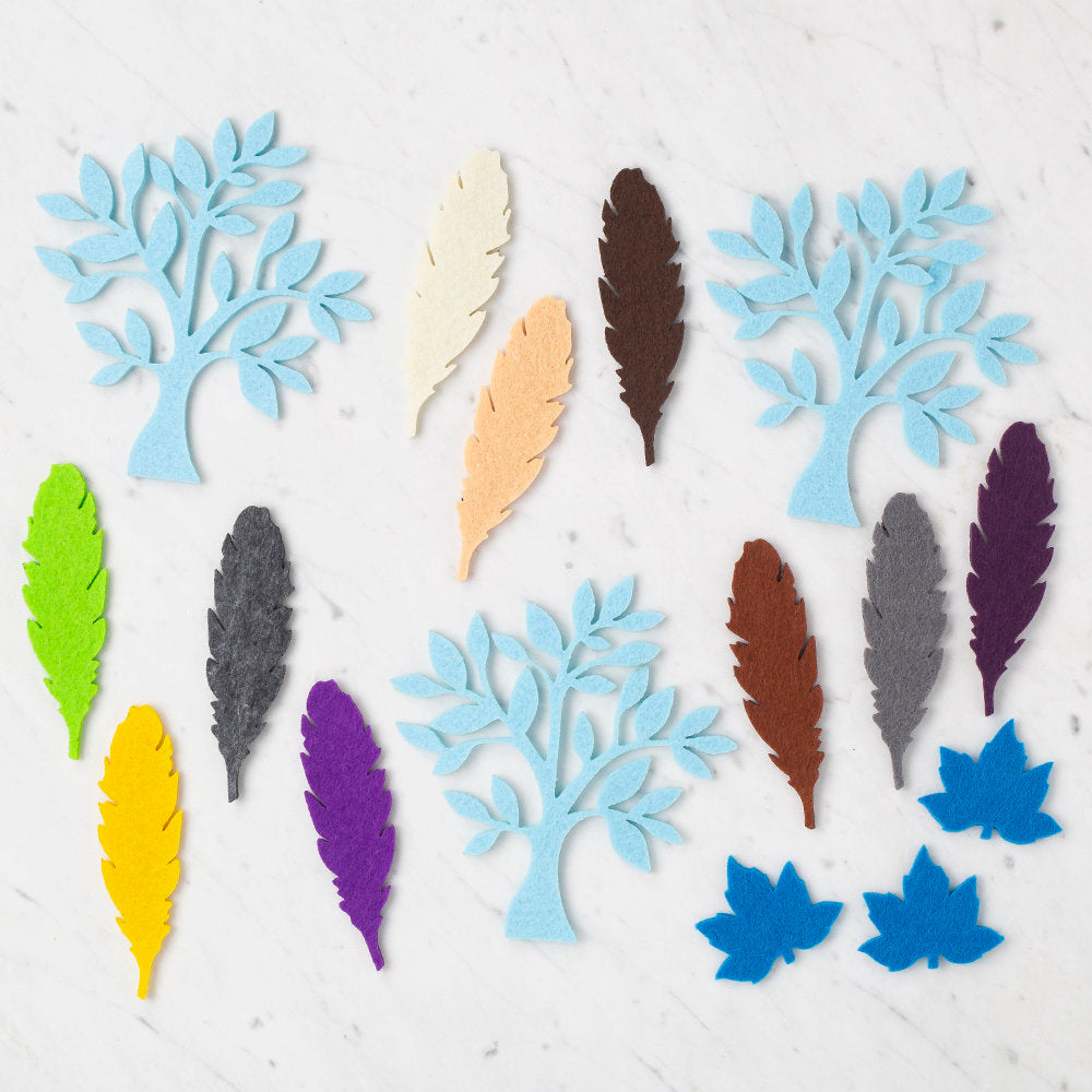 Loren 3 Packs Die Cut Felt Set - Leaves