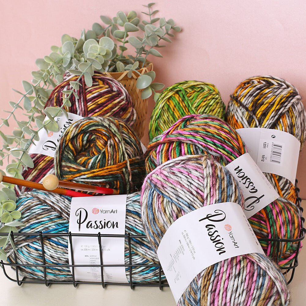 Yarnart Passion Knitting Yarn - Variegated- 1254