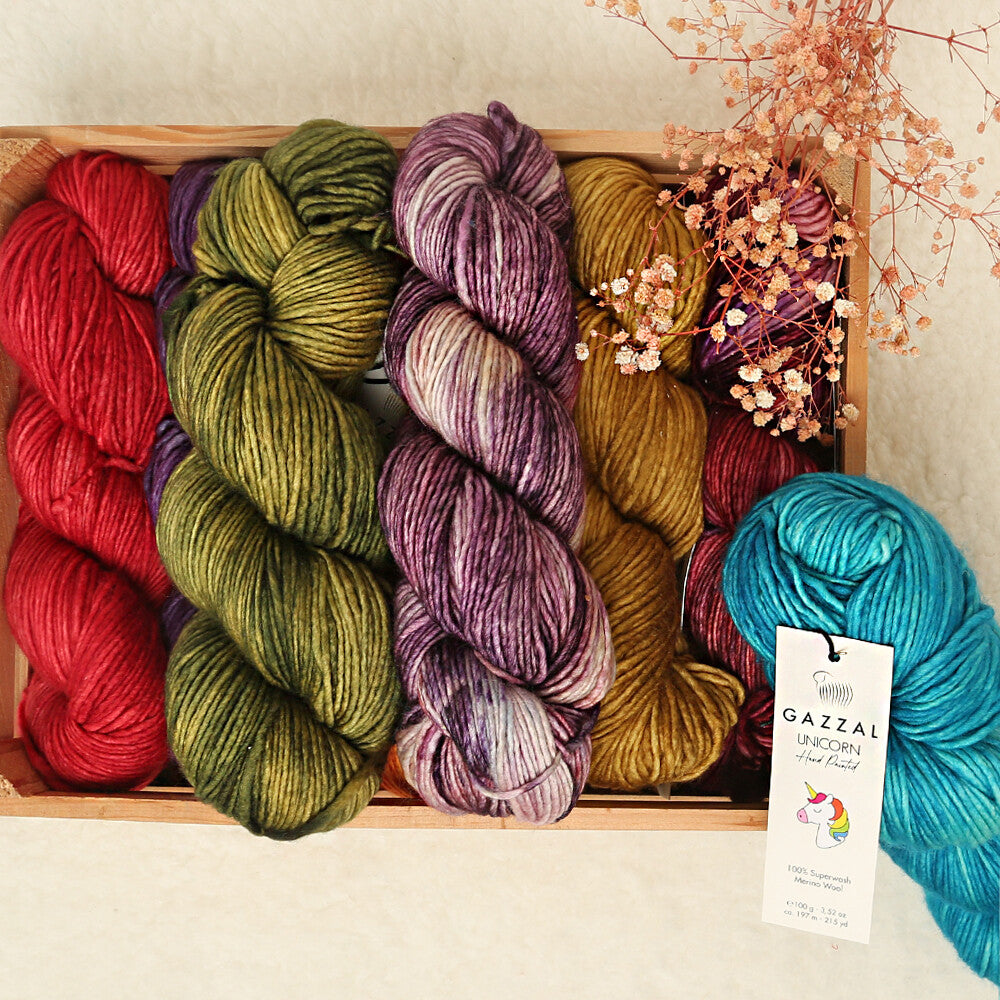 Gazzal Unicorn Knitting Yarn, Variegated - 1348