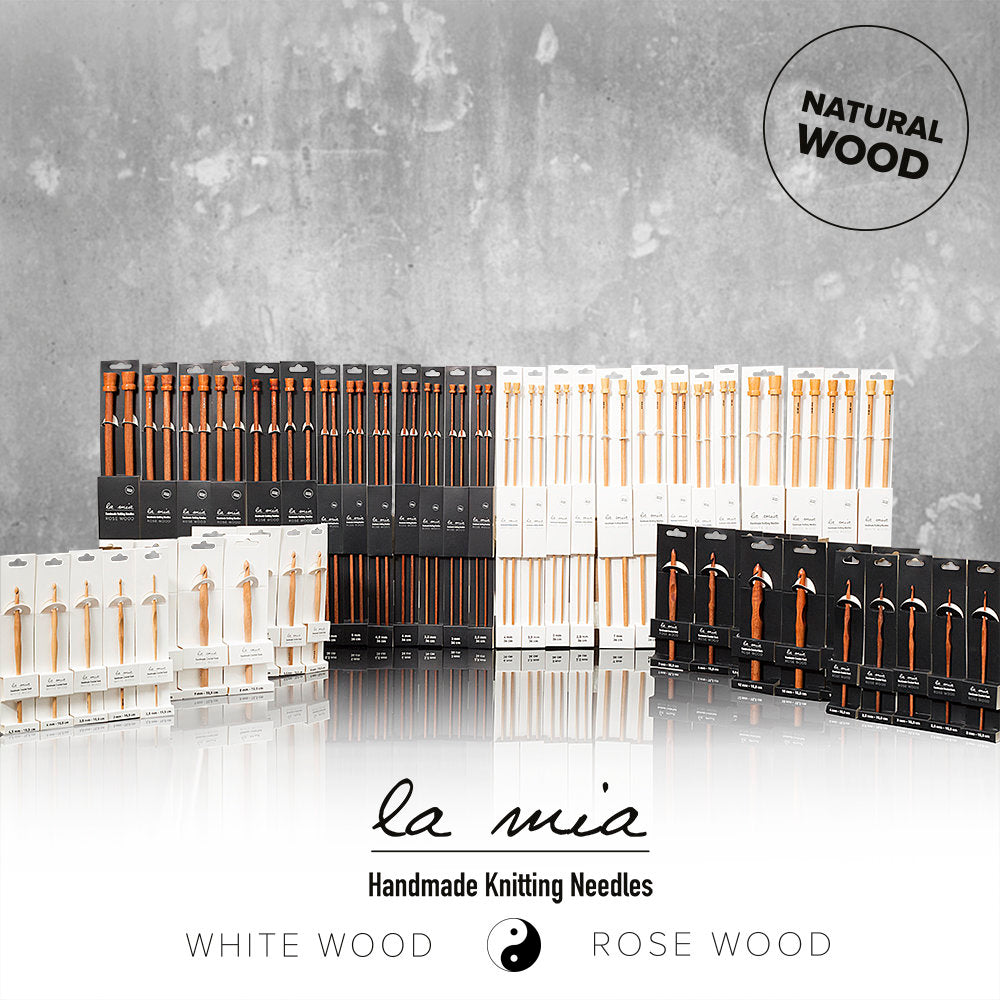 La Mia Whitewood 6 mm 36 cm Wooden Knitting Needle