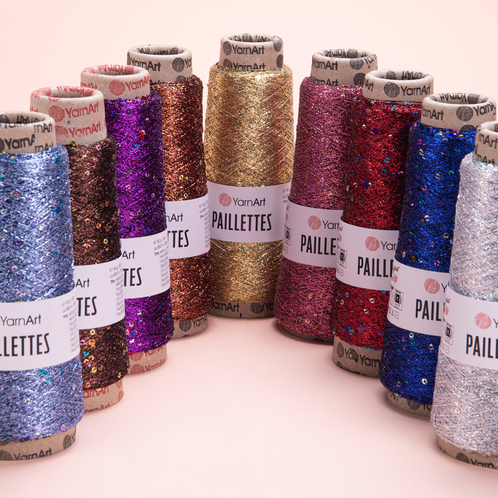 YarnArt Paillettes Sequined Hand Knitting Yarn Blue - 8003