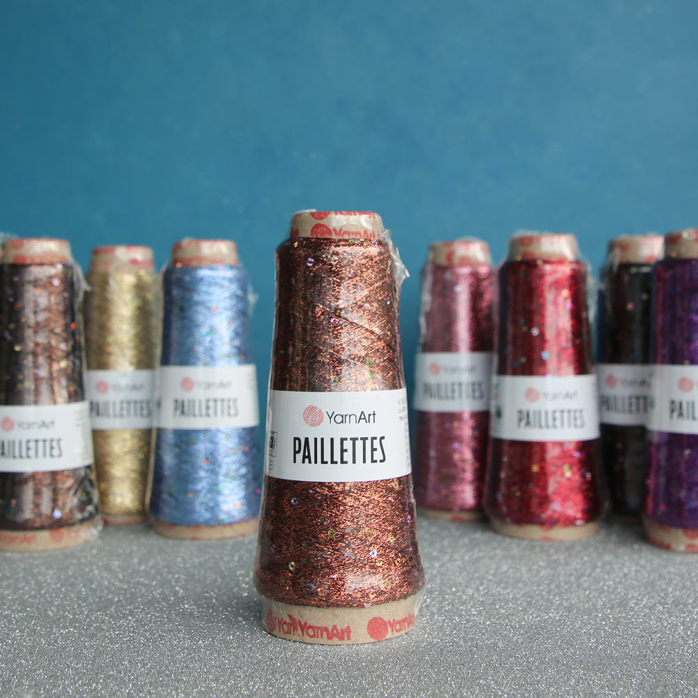 YarnArt Paillettes Sequined Hand Knitting Yarn Silver - 8001