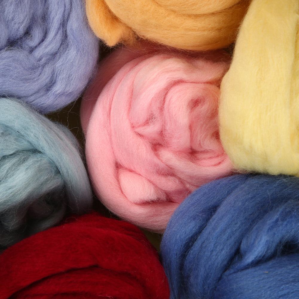 Kartopu Natural Wool Roving Felt,Cyan - K443